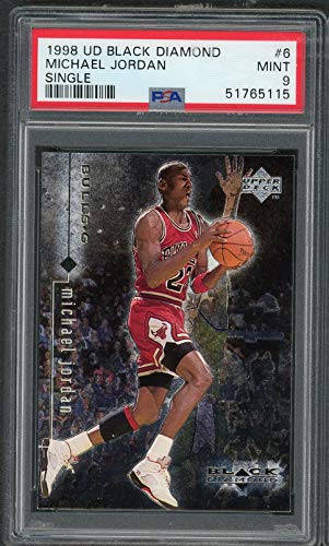 Michael Jordan 1998 Upper Deck Black Diamond Basketball Card #6 Graded PSA 9 MINT