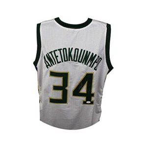 Giannis Antetokounmpo Autographed Milwaukee Bucks Custom White Basketball Jersey - JSA COA