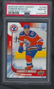 psa 10 connor mcdavid rookie #6 graded psa gem mint 10 oilers upper deck low population on this card 4 time scoring champ