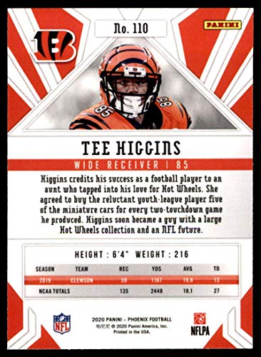 2020 Panini Phoenix Fire Burst #110 Tee Higgins Cincinnati Bengals (Silver Prizm Refractor) NFL Football Card (RC - Rookie Card) NM-MT