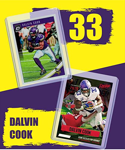 Dalvin Cook Football Cards (5) Assorted Bundle - Minnesota Vikings Trading Card Gift Set