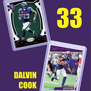 Dalvin Cook Football Cards (5) Assorted Bundle - Minnesota Vikings Trading Card Gift Set