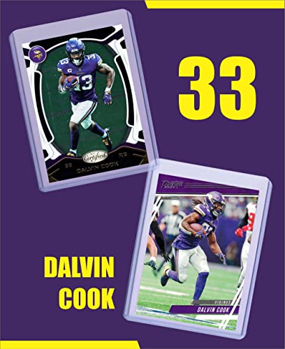 Dalvin Cook Football Cards (5) Assorted Bundle - Minnesota Vikings Trading Card Gift Set