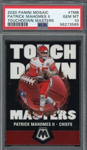 patrick mahomes 2020 panini mosaic touchdown masters football card #tm8 psa 10