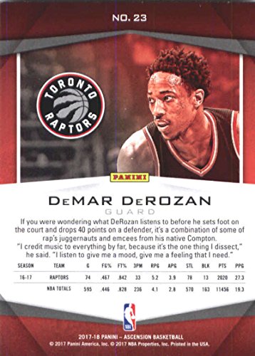 2017-18 Panini Ascension #23 DeMar DeRozan Toronto Raptors Basketball Card
