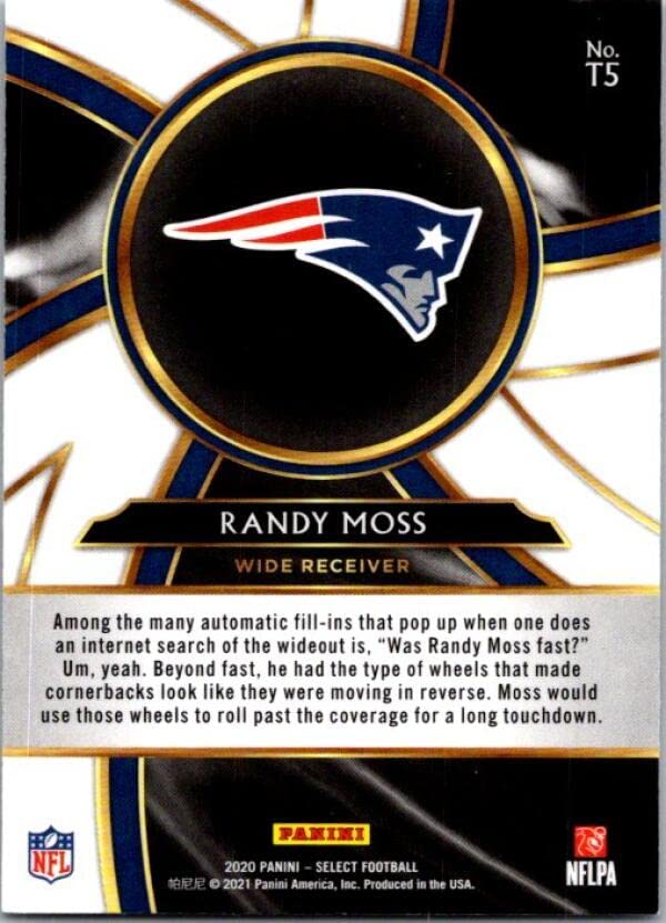 2020 Panini Select Turbocharged #5 Randy Moss NM-MT New England Patriots Football Trading Card