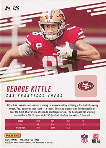 2021 Panini Prestige #146 George Kittle San Francisco 49ers Official NFL Football Trading Card in Raw (NM or Better) Condition