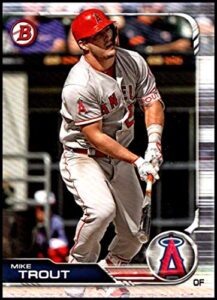 2019 bowman baseball #1 mike trout los angeles angels official mlb trading card from topps