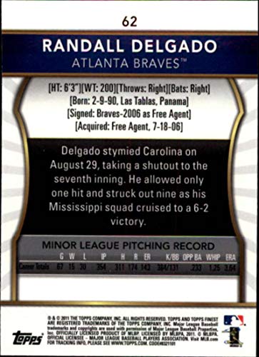 2011 Topps Finest #62 Randall Delgado Atlanta Braves MLB Baseball Card (RC - Rookie Card) NM-MT