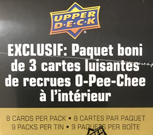 2021 2022 Upper Deck Hockey Series 2 Factory Sealed Unopened Collectible TIN with 9 Packs Including 72 Cards Total with Possible Young Gun Rookie Cards Plus an Exclusive Bonus 3 Card O Pee Chee Rookie Pack