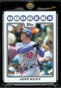 2008 topps baseball cards # 207 jeff kent – los angeles dodgers – mlb baseball trading card
