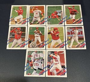 2021 topps series 2 baseball los angeles angels base mlb hand collated team set in near mint to mint condition of 10 cards jose iglesias(#346), ty buttrey(#363), andrew heaney(#387), alex cobb(#474), justin upton(#527), anthony rendon(#550), kurt suzuki(#