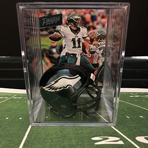 Chrome Edition Philadelphia Eagles NFL Helmet Shadowbox w/Carson Wentz card