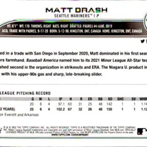 2022 Topps #561 Matt Brash NM-MT RC Rookie Mariners