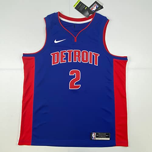 Autographed/Signed Cade Cunningham Detroit Pistons Blue Authentic Basketball Jersey Fanatics COA