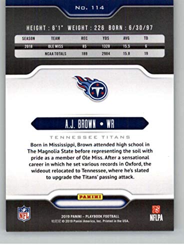 2019 Playbook Football #114 A.J. Brown Tennessee Titans RC Rookie Official Panini NFL Trading Card