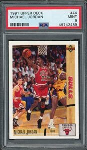 michael jordan 1991 upper deck basketball card #44 graded psa 9 mint