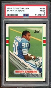 barry sanders rookie card 1989 topps traded #83t psa 9