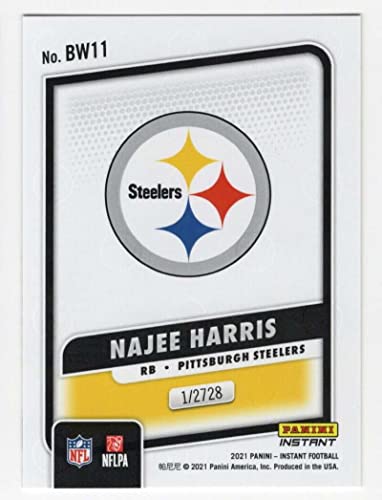 NAJEE HARRIS RC 2021 Panini Instant Black & White /2728 ROOKIE #BW-11 Steelers NFL