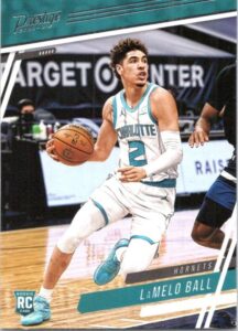 lamelo ball rc 2020-21 panini chronicles prestige #72 rookie nm+-mt+ nba basketball card hornets