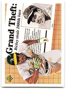 baseball mlb 1992 upper deck #782 rickey henderson 1000 vg athletics