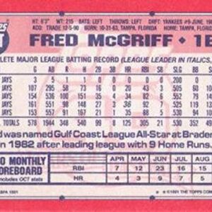 1991 Topps Traded #77T Fred McGriff San Diego Padres MLB Baseball Card NM-MT