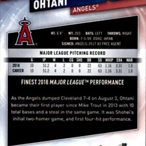 2019 Finest #100 Shohei Ohtani Los Angeles Angels Baseball Card