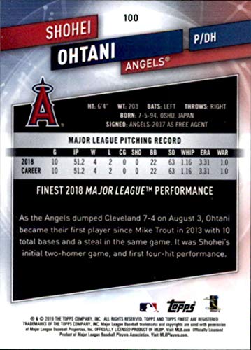 2019 Finest #100 Shohei Ohtani Los Angeles Angels Baseball Card