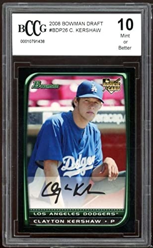 2008 Bowman Draft #BDP26 Clayton Kershaw Rookie Card BGS BCCG 10 Mint+