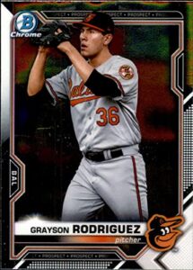 2021 bowman chrome prospects #bcp-118 grayson rodriguez baltimore orioles baseball