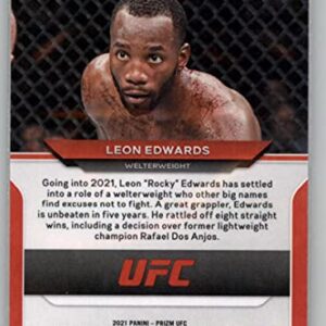 2021 Panini Prizm UFC MMA #17 Leon Edwards Welterweight Vertical Official Mixed Martial Arts Trading Card in Raw (NM or Better) Condition