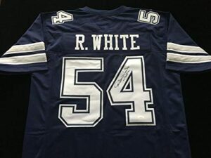 randy white signed autographed blue with white numbers football jersey jsa coa – dallas cowboys great – size xl
