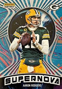 2022 panini supernova football authentic aaron rodgers football card limited production of only 1523! – green bay packers