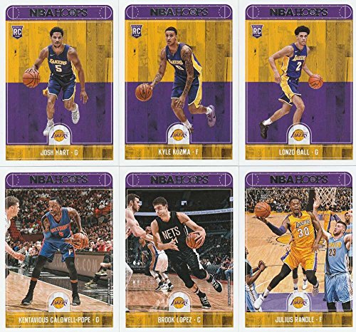 2017-18 NBA Hoops Los Angeles Lakers Factory Sealed Team Set (11 Cards)