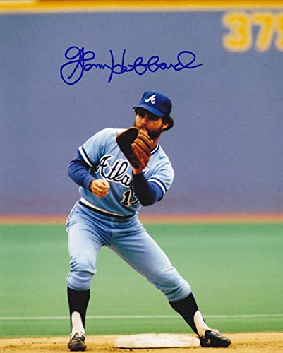 GLENN HUBBARD ATLANTA BRAVES ACTION SIGNED 8x10 - Autographed MLB Photos