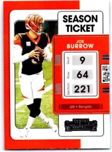 2021 panini contenders season ticket #19 joe burrow cincinnati bengals official nfl football trading card in raw (nm or better) condition