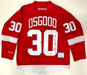chris osgood signed detroit red wings reebok premier jersey beckett coa bas – autographed nhl jerseys