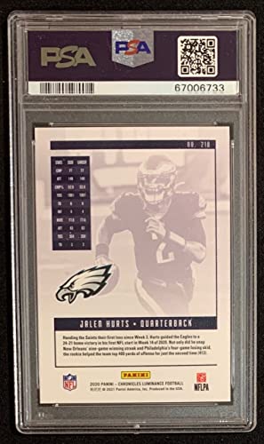 Jalen Hurts 2020 Panini Chronicles Luminance Football Rookie Card RC #210 Graded PSA 10