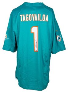 tua tagovailoa signed teal nike miami dolphins football jersey fanatics – autographed nfl jerseys