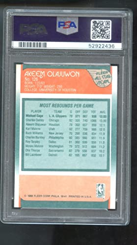 1988-89 Fleer #126 Akeem Olajuwon All-Star PSA 7 Graded Basketball Card NBA Hakeem 1988 1989 Houston Rockets AS