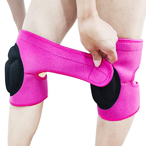 JYBTAA Women Knee Pads for Cleaning House Floors,Gardening Work, Carpet, Roofing,kneepads with Soft Inner Liner, Adjustable knee pads Suitable Garden,Flooring Yard,Pink L