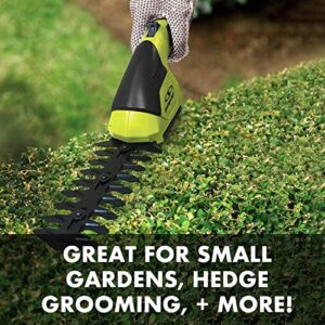 Sun Joe HJ604C Cordless Grass Shear + Shrubber Handheld Trimmer, (w/ Battery + Charger Included)