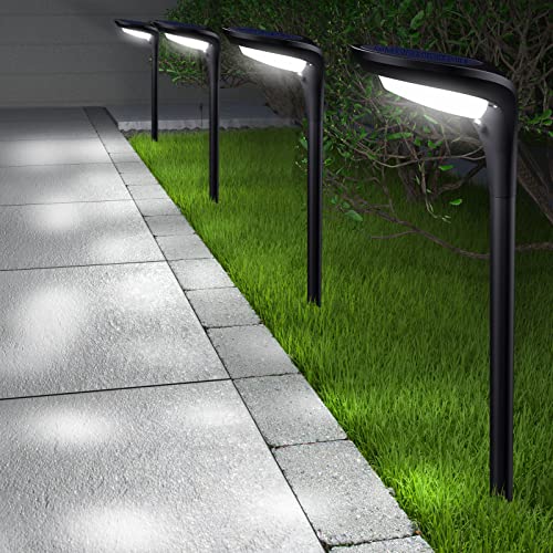 JSOT Bright Solar Outdoor Lights,4 Pack Solar Pathway Lights Waterproof Landscape Lighting Path Light for Garden Decor Walkway Yard Driveway Holiday Decorative Lamp