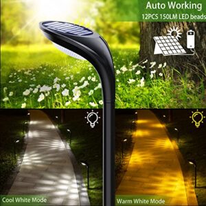 JSOT Bright Solar Outdoor Lights,4 Pack Solar Pathway Lights Waterproof Landscape Lighting Path Light for Garden Decor Walkway Yard Driveway Holiday Decorative Lamp