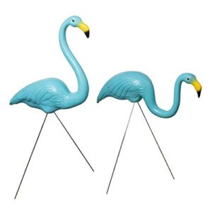 andbird plastic flamingos yard ornament -set of 2 – flamingo lawn ornaments,flamingo garden yard w/stakes, for home and outdoor decor, party decor, adjustable feet length