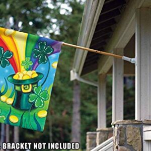 Toland Home Garden 102572 Hat 'O Gold St Patricks Day Flag 28x40 Inch Double Sided St Patricks Day Garden Flag for Outdoor House St Pats Flag Yard Decoration