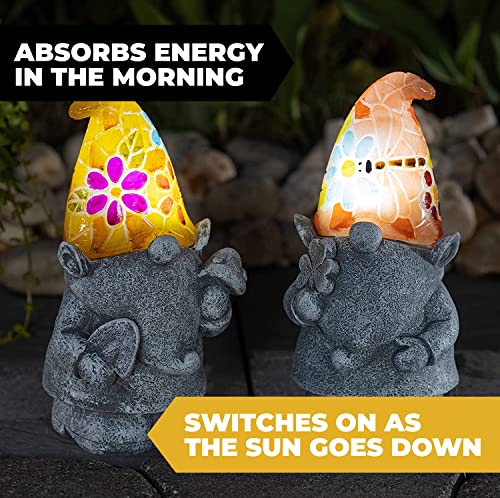 VP Home Luminous Gnomes Solar Powered LED Outdoor Decor Garden Light Set of 2 Great Addition for Your Garden Solar Powered Light Garden Christmas Decorations Gifts for Outside Patio Lawn