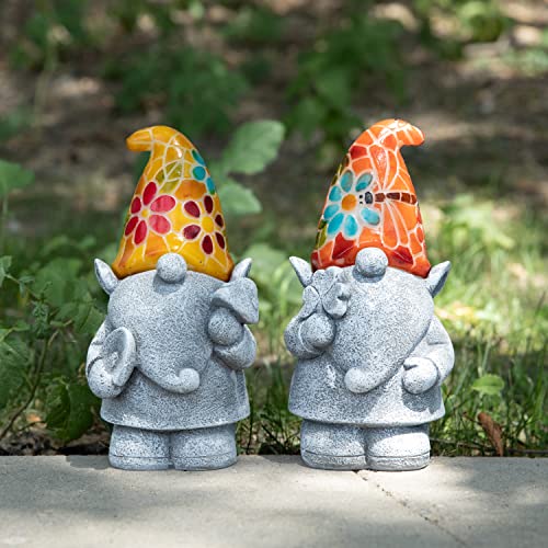 VP Home Luminous Gnomes Solar Powered LED Outdoor Decor Garden Light Set of 2 Great Addition for Your Garden Solar Powered Light Garden Christmas Decorations Gifts for Outside Patio Lawn