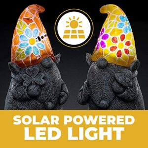 VP Home Luminous Gnomes Solar Powered LED Outdoor Decor Garden Light Set of 2 Great Addition for Your Garden Solar Powered Light Garden Christmas Decorations Gifts for Outside Patio Lawn