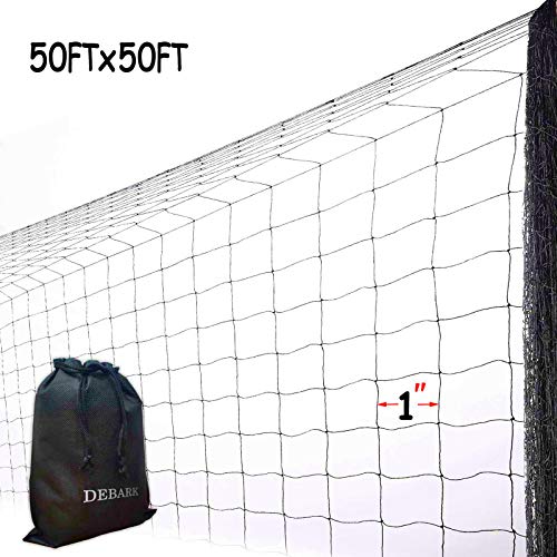 Bird Netting [Heavy Duty] 50’ x 50’ Garden Netting with 1" Square - Nylon Bird Net Chicken Coop Netting Poultry Netting Protect Fruit Tree Plant and Vegetables, Aviary Netting for Farm, Orchard